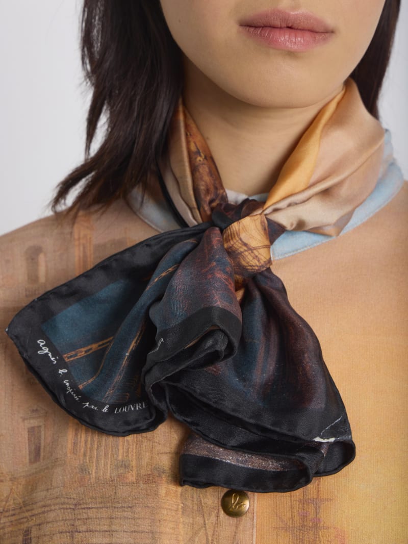 silk scarf agn&egrave;s b. inspired by the Louvre image number 3