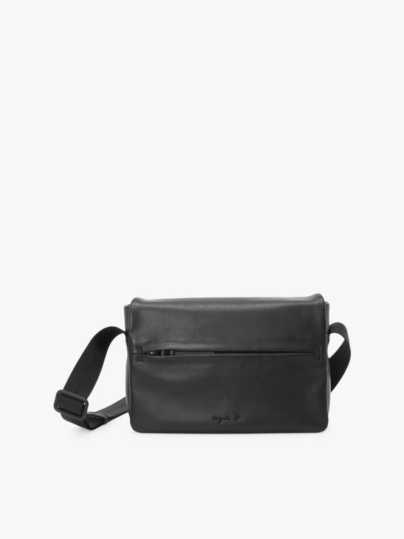 black leather shoulder bag image number 0
