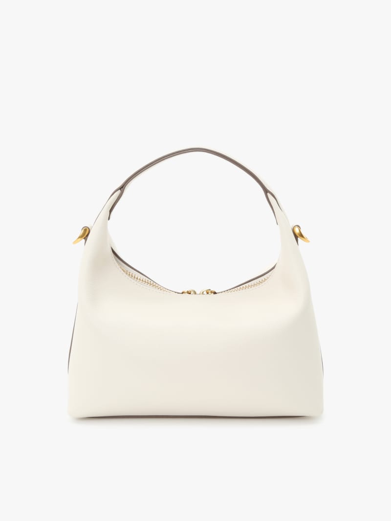 sac bandouli&egrave;re en cuir blanc image number 1