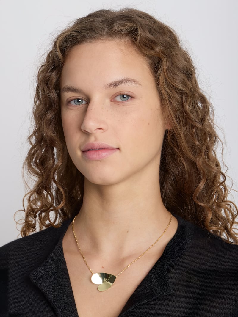 color gold brass Michelle necklace image number 3