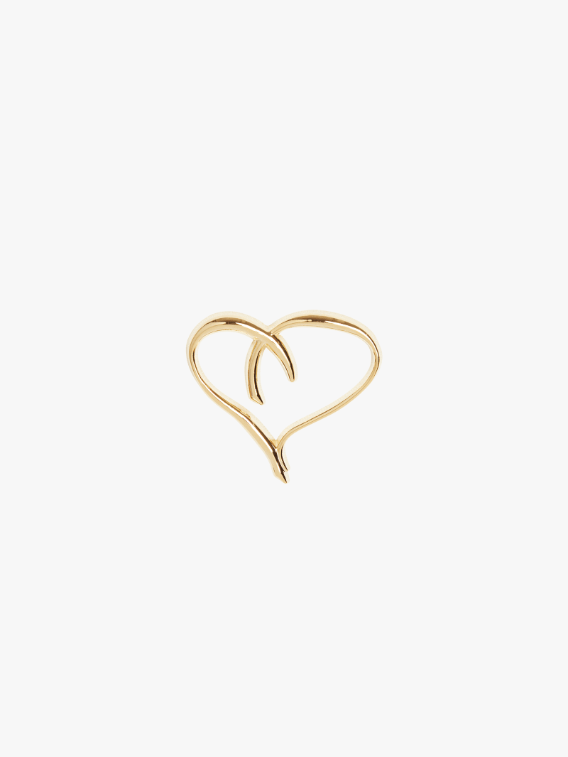yellow New Heart pin in brass image number 0
