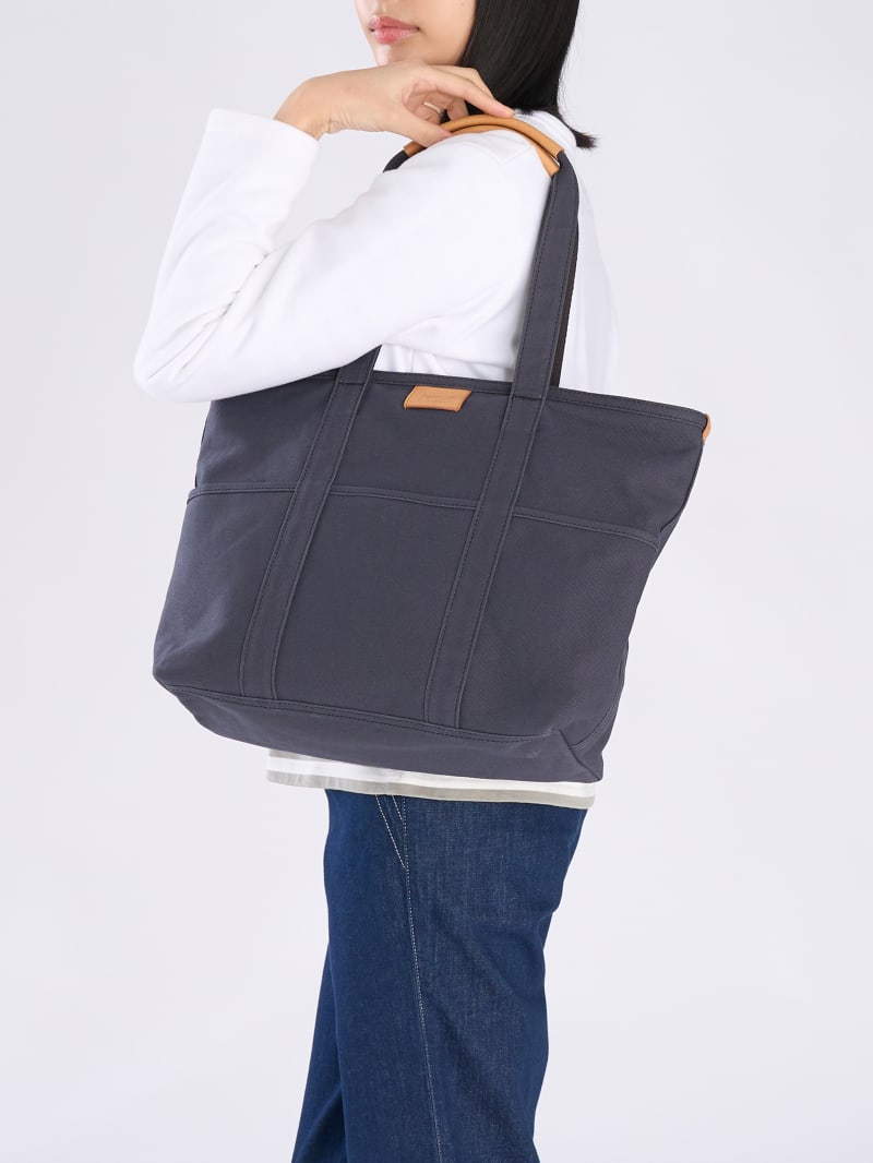 grey cotton tote bag image number 6