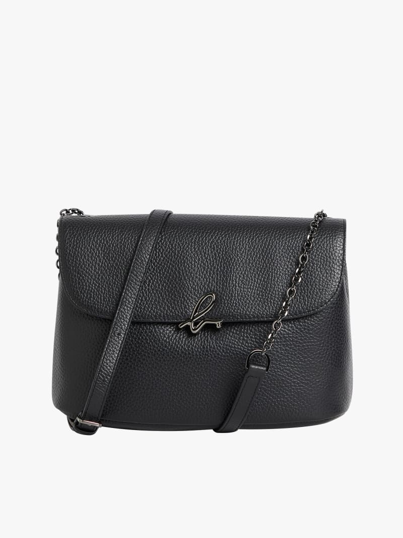 black leather shoulder bag image number 0
