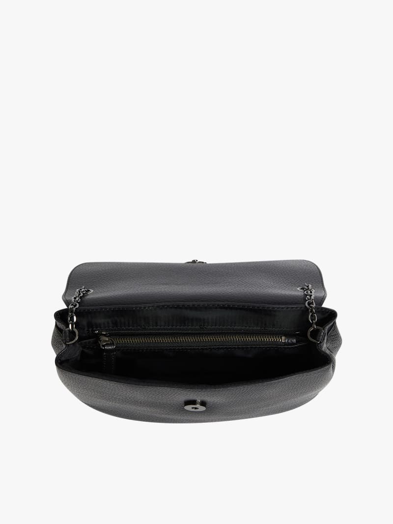 black leather shoulder bag image number 3