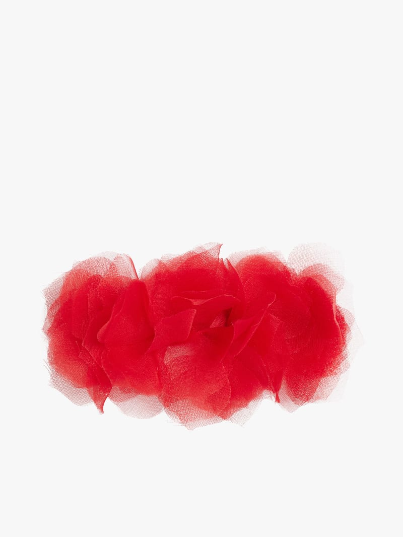 red Lucie silk flower hair clip image number 0