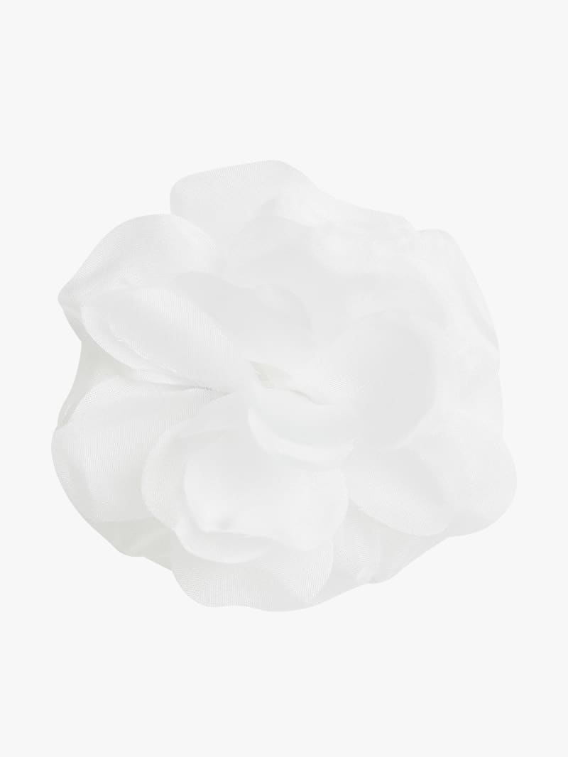 white silk flower Karine hair clip image number 0