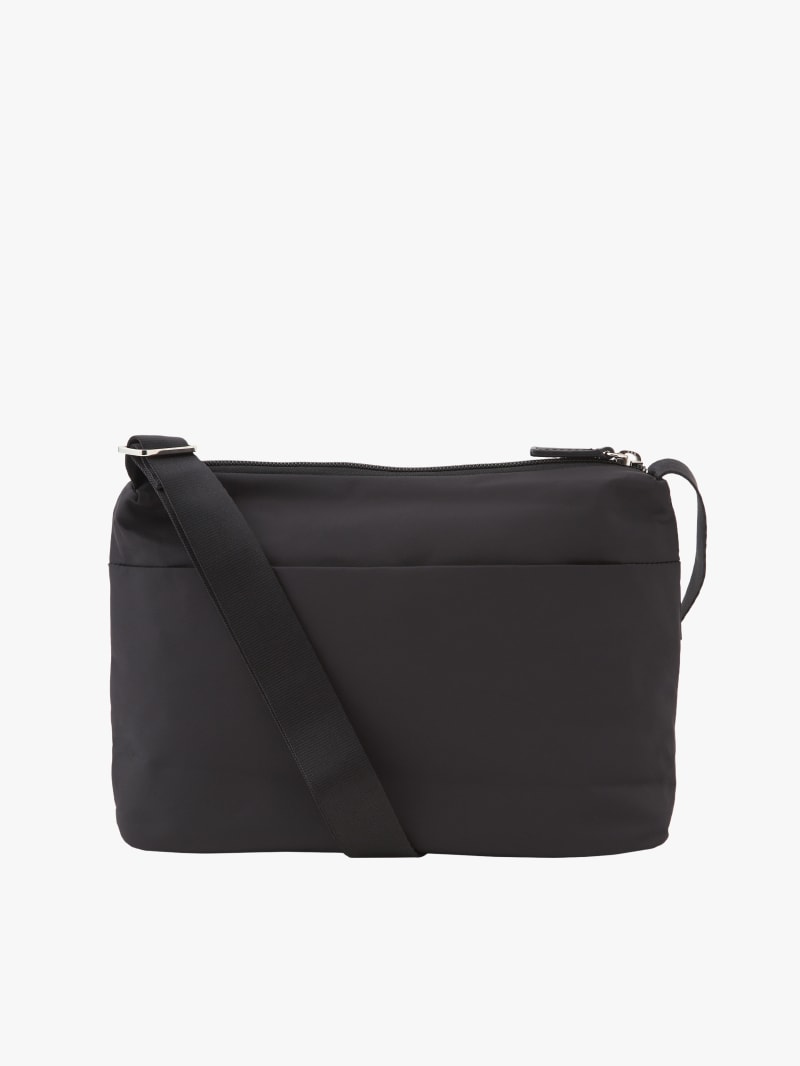 black nylon zipped shoulder bag image number 1