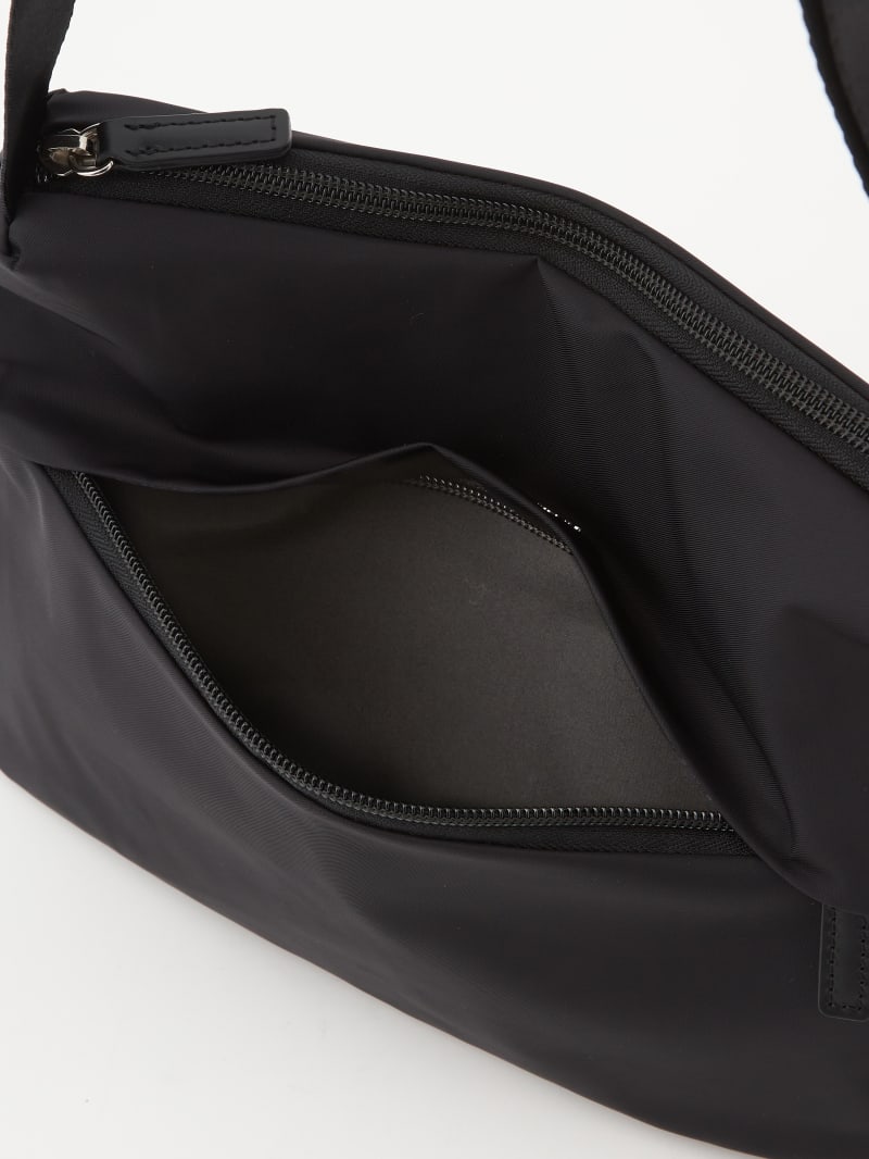 black nylon zipped shoulder bag image number 4