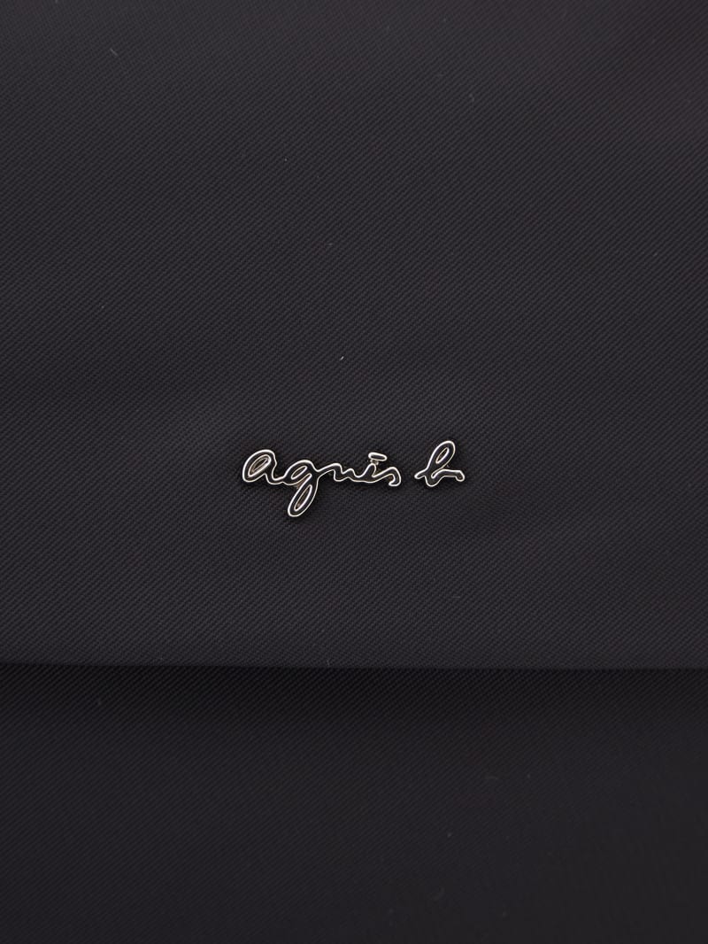 black nylon zipped shoulder bag image number 6