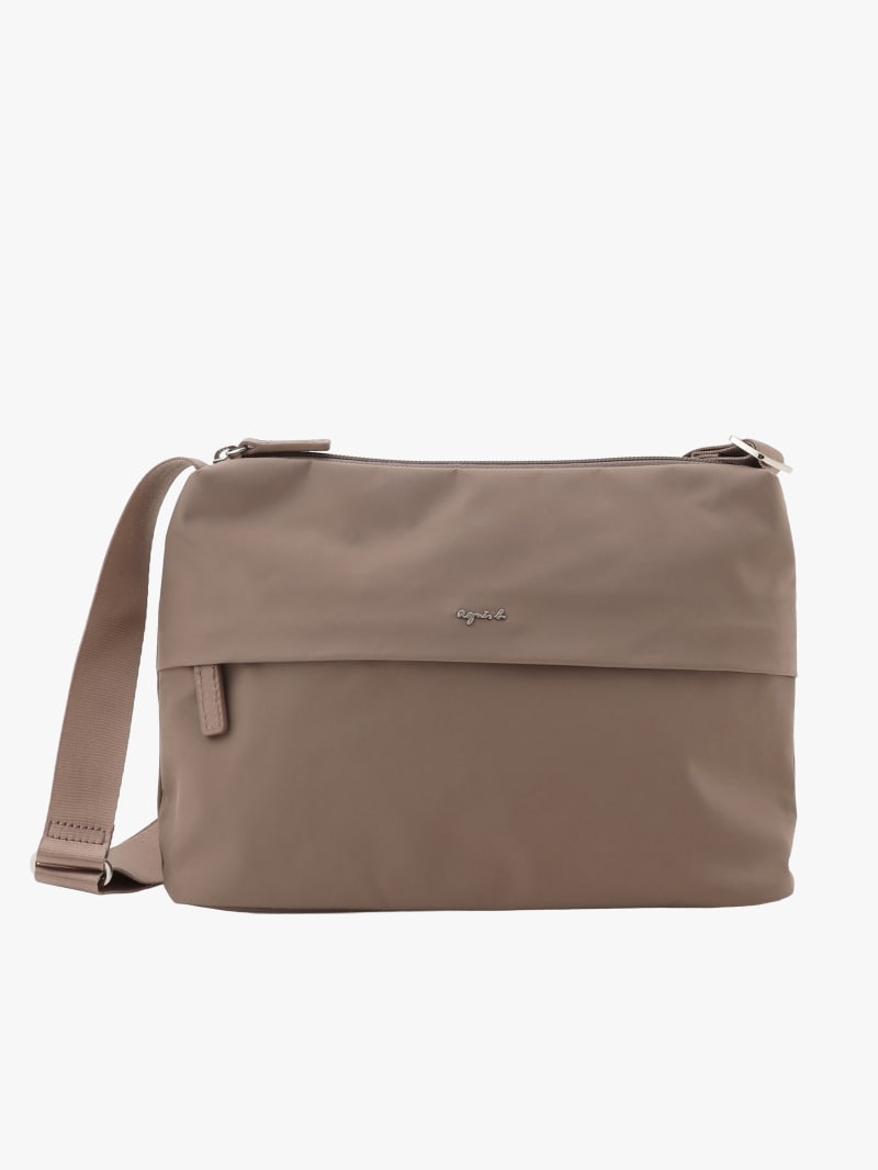 taupe nylon shoulder bag image number 0