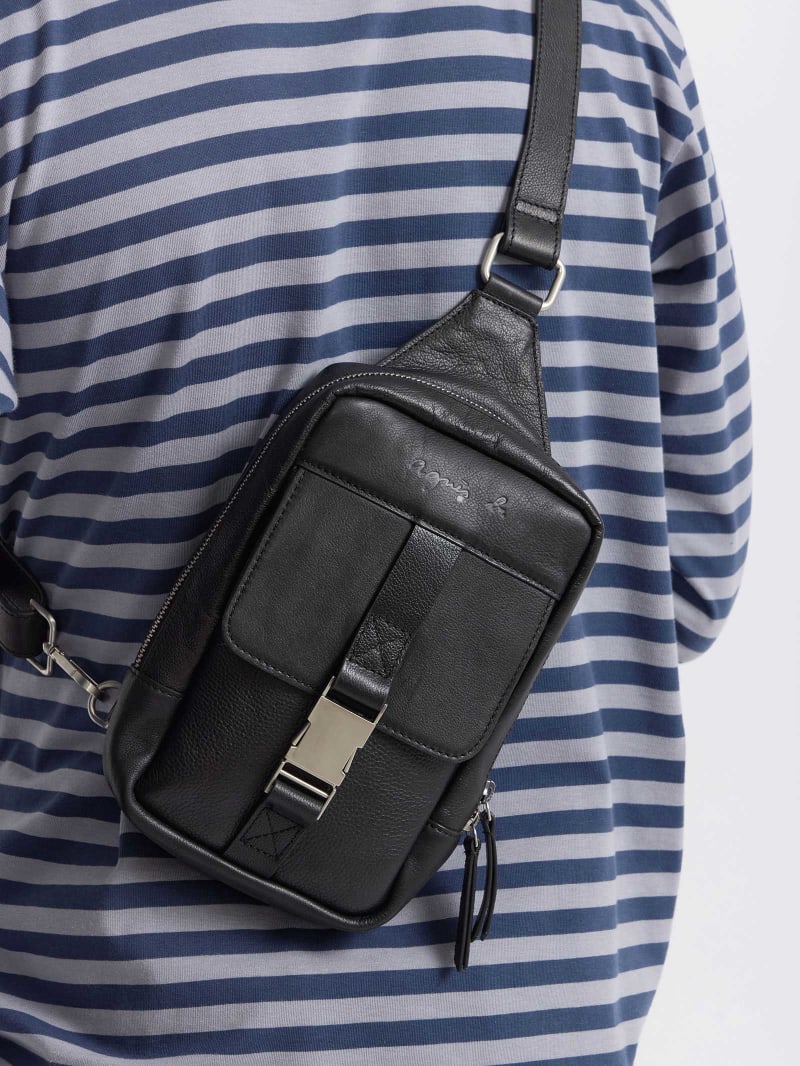 sac Vincent Holster en cuir grain&eacute; noir image number 5