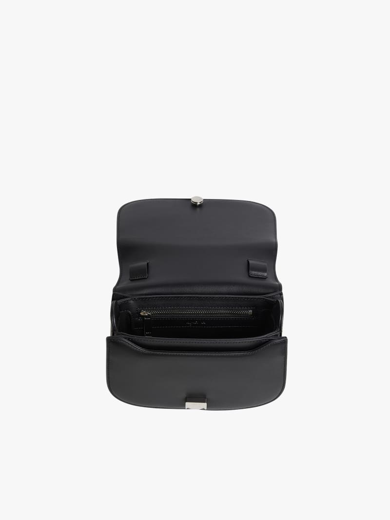 black leather shoulder bag image number 3