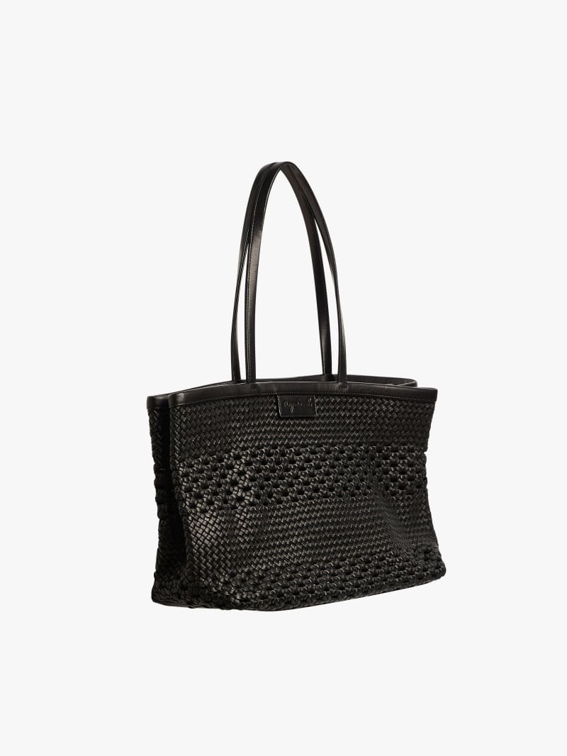 sac tress&eacute; Laurence en cuir noir image number 6