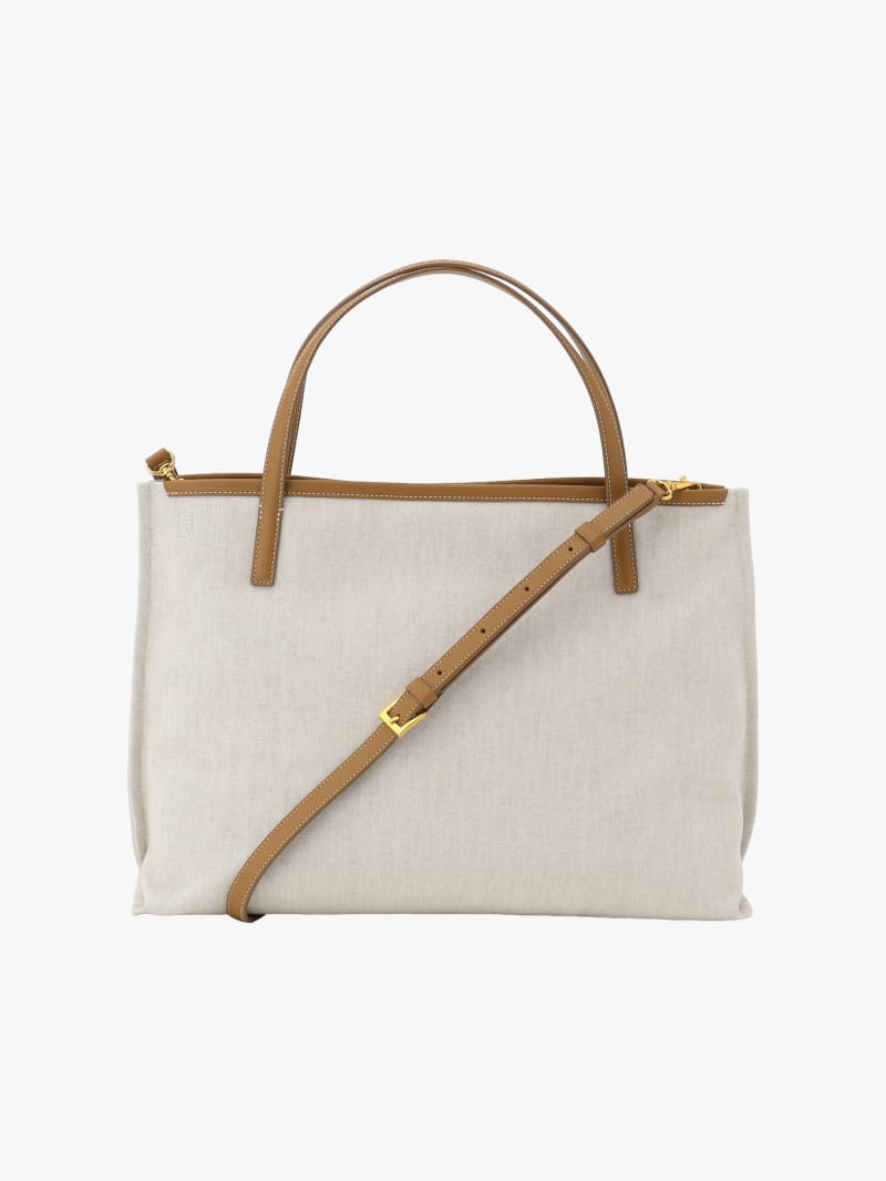 shoulder bag in linen and cotton image number 1