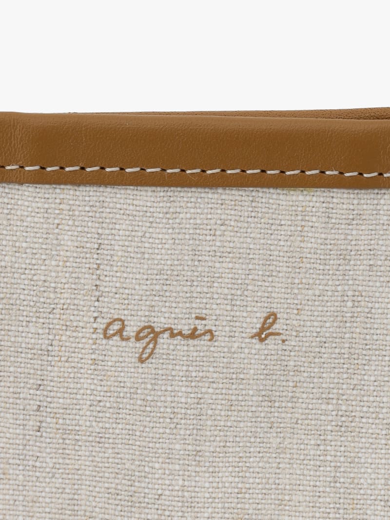 shoulder bag in linen and cotton image number 4