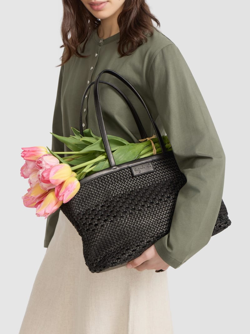 black leather Laurence braided bag image number 4