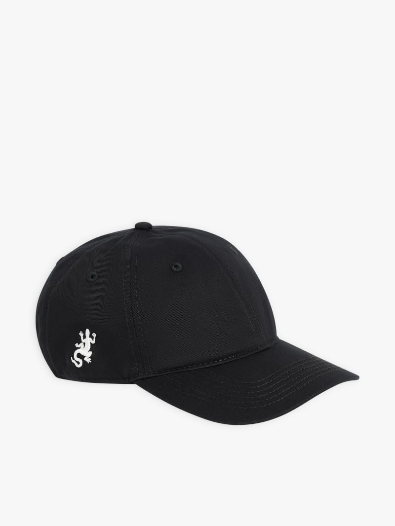 black cotton embroidered lizard cap image number 0