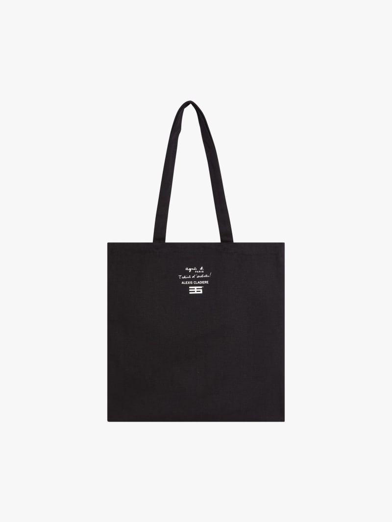 black Alexis Cladiere cotton tote bag image number 1