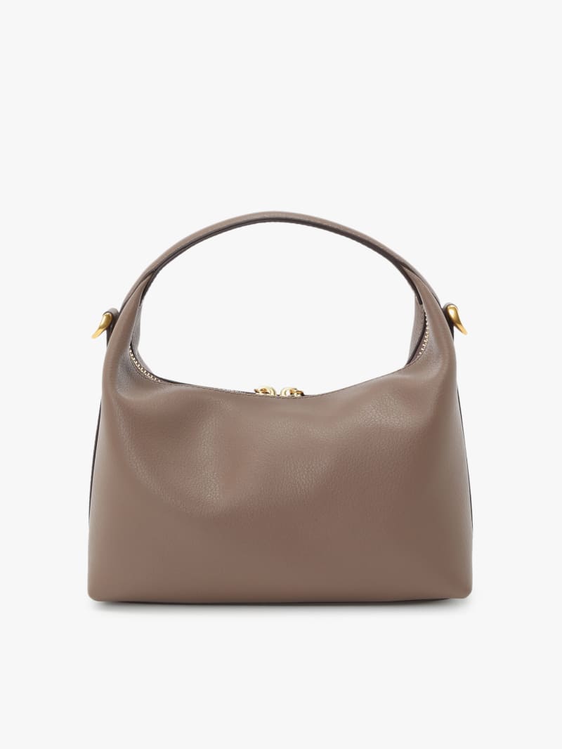 taupe leather shoulder bag image number 1