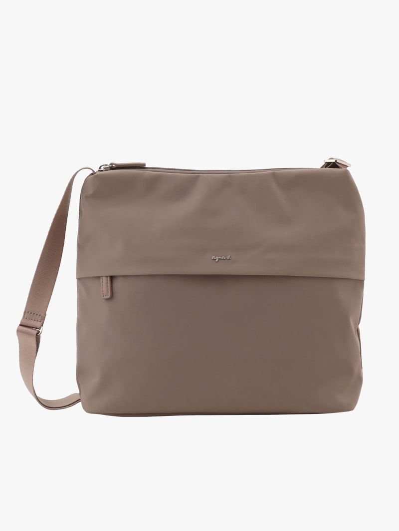 sac bandouli&egrave;re taupe en nylon image number 0