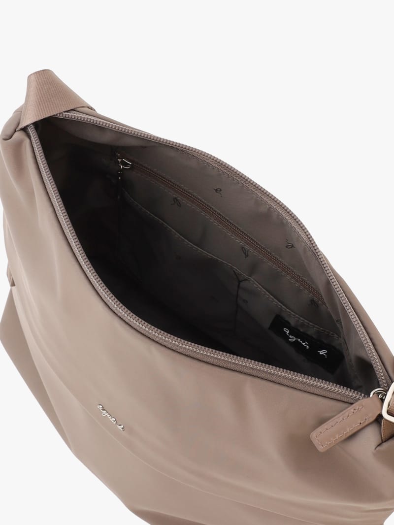 sac bandouli&egrave;re taupe en nylon image number 3