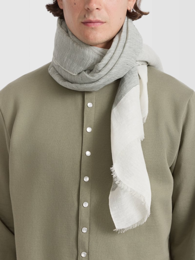 grey Martin scarf in linen and cotton image number 2