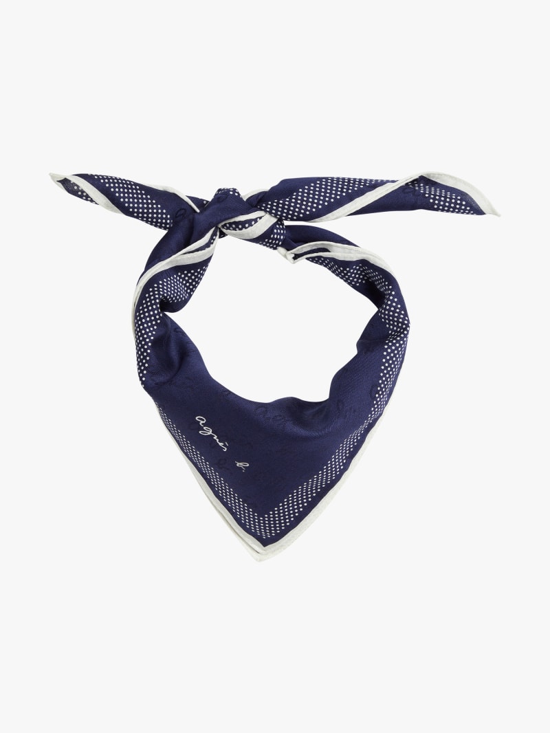 bleu cotton Jacquard-printed bandana image number 1