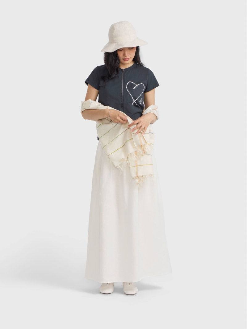 white Laurence silk scarf image number 2