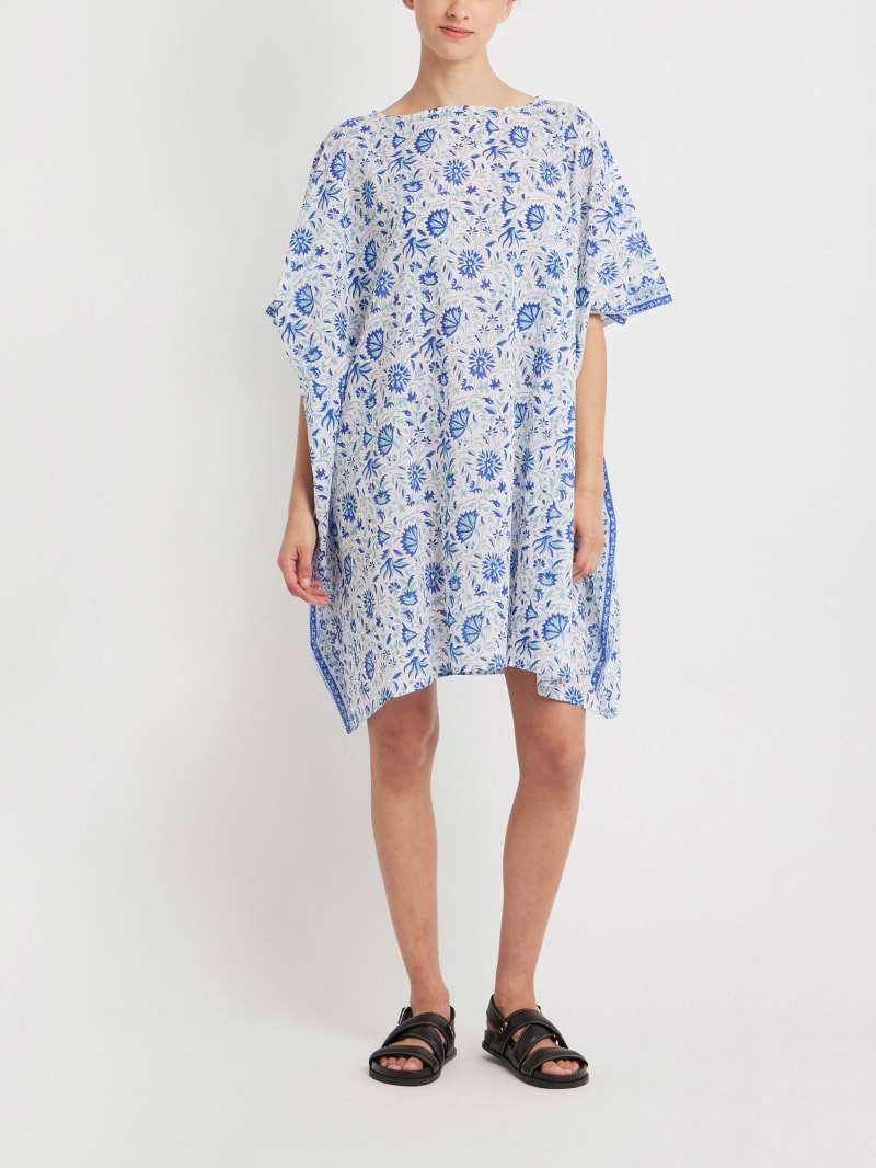 blue Enora cotton poncho image number 3