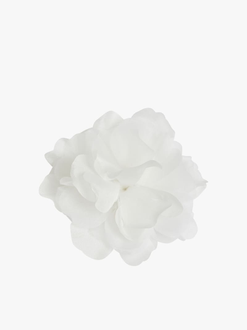 barrette Fleur Maeli en soie  blanc image number 0