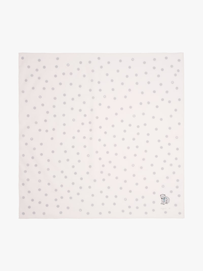 mouchoir Ourson en coton blanc image number 0