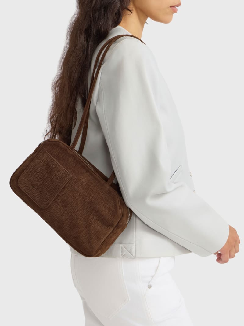 Lucie suede leather shoulder bag image number 4