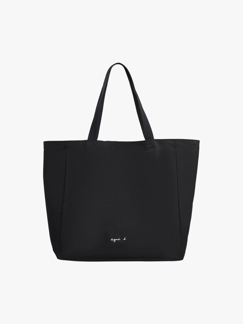 Fontaine black cotton tote bag image number 2