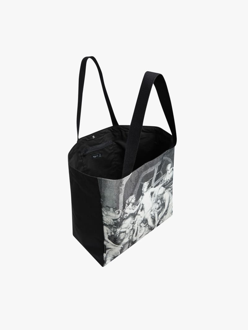 Fontaine black cotton tote bag image number 3