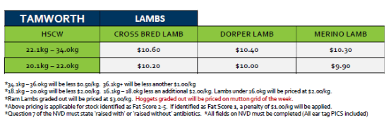Tamworth  Lamb Grid 42 ( 13 Oct 26 ), Tamworth NSW - Agora Livestock listing WWPIVMD