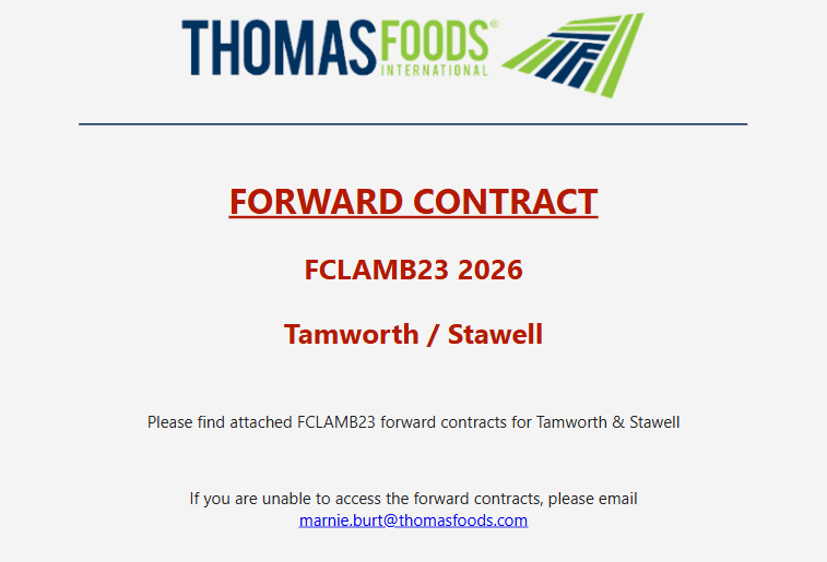 TFI Forward Lamb Contract Tamworth (FCLAMB23 2026), Tamworth NSW - Agora Livestock listing GDMILYD