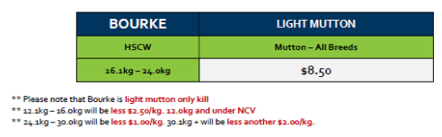 Bourke Light Mutton Grid 28B ( 10 July ), Bourke NSW - Agora Livestock listing MKPIL4D