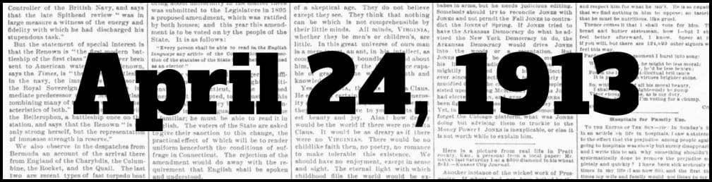 April 24, 1913 in New York history