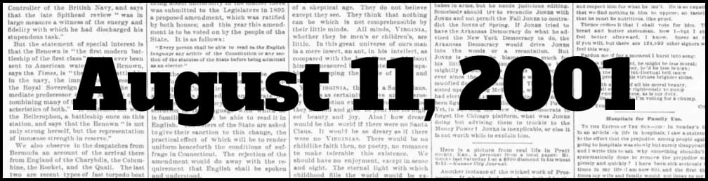 August 11, 2001 in New York history