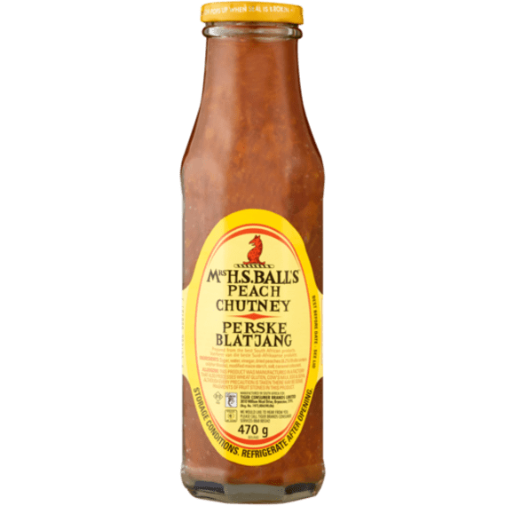 Mrs Balls Chutney Peach 470g Agrimark