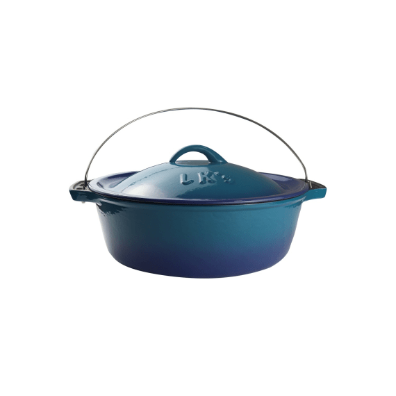 lk s cast iron enamel no12 bake pot blue picture 1