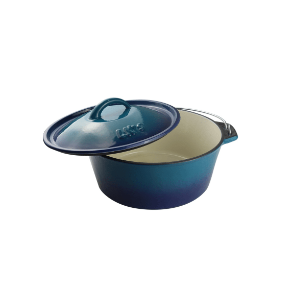 lk s cast iron enamel no12 bake pot blue picture 2