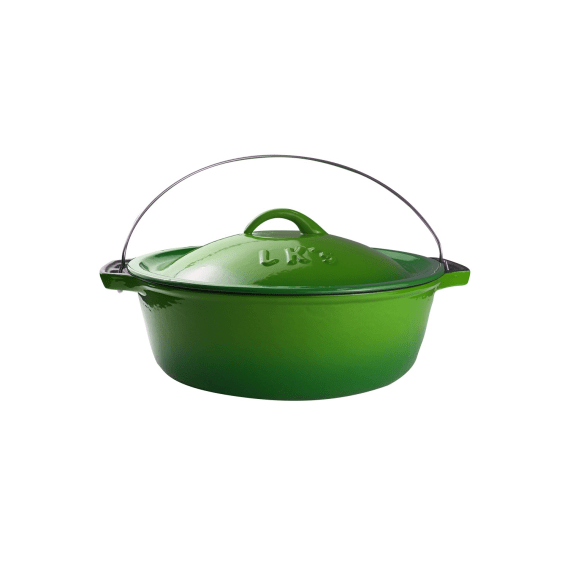 lk s cast iron enamel no12 bake pot green picture 1