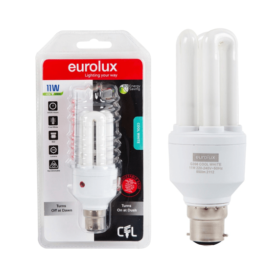 eurolux lamp cfl 11w b22 day night cw picture 1