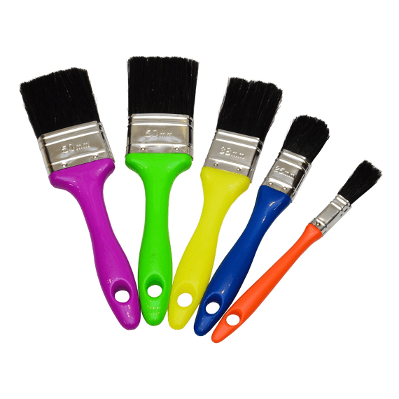 academy paint brush rainbow set 5pc picture 1