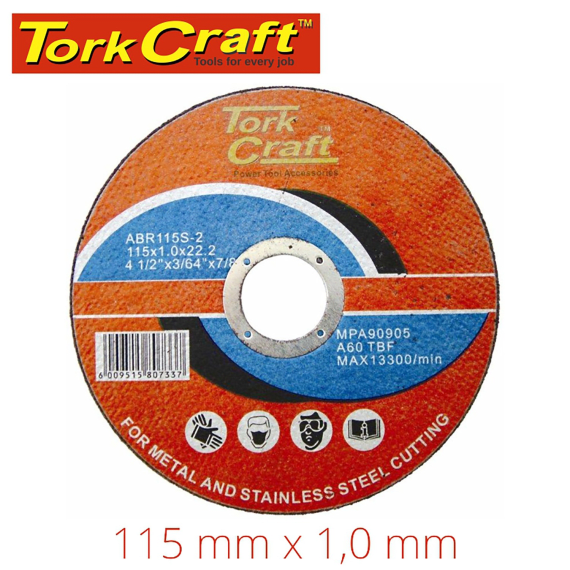 torkcraft cutting disc for steel 115x1x22 2mm picture 1