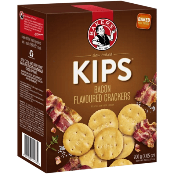 bakers kips bacon flavoured crackers 200g picture 1