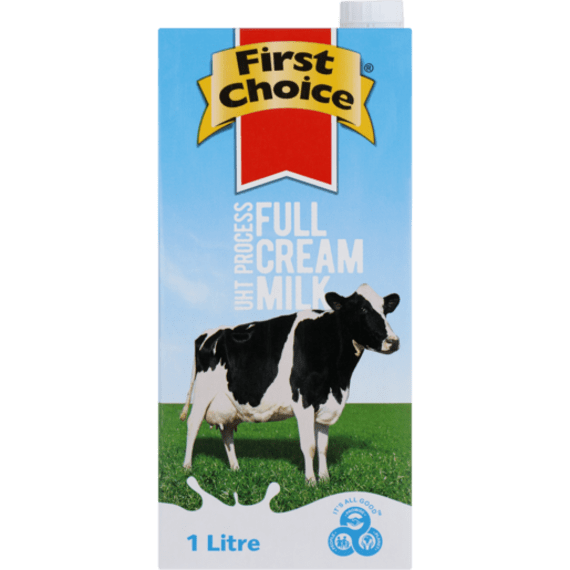 first choice uht milk full cream 1l picture 1