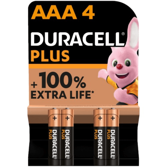 duracell battery p plus aaa 4pk picture 1