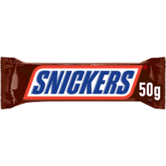 snickers single chocolate bar 50g picture 1